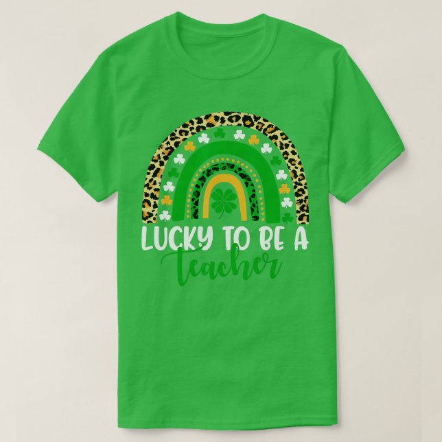 Camiseta Sorte Ser Professora Arco-Íris Professora St Patri (Frente do Design)