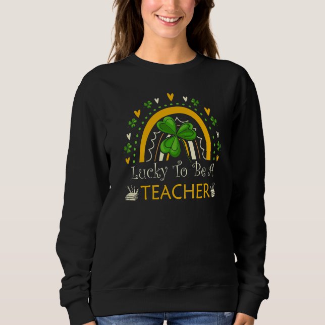 Camiseta Sorte Ser Professora Engraçada Mulher São Patrick  (Frente)