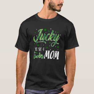 Camiseta Sorte Ser Uma Mãe Gêmea Mãe Dia de São Patrício Ir