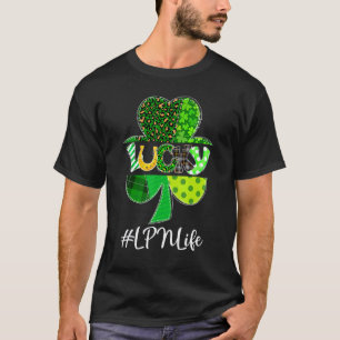 Camiseta Sorte Shamrock de Xadrez de Leopardo Enfermeira Lp