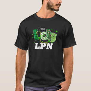 Camiseta Sorte Shamrock de Xadrez de Leopardo Enfermeira Lp