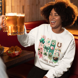 Camiseta Sorte sua personalizada de mulheres verdes e rosa