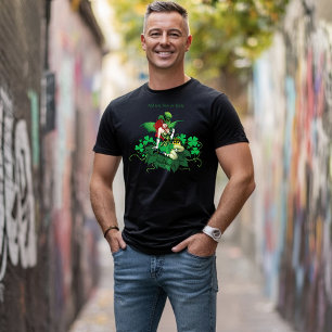 Camiseta Sorte Verde Irlandês Fada Cabelo Vermelho Trevo