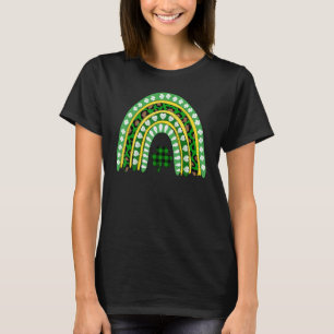 Camiseta Sorteio Arco-íris Trevos Irlandeses Dia de São Pat