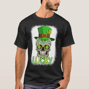 Camiseta Sortuda Açúcar Caveira Leprechaun Dia de São Patrí