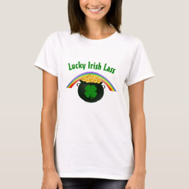 Camiseta Sortuda Moça Irlandesa Dia de São Patrício
