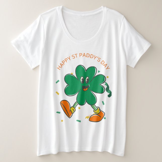 Camiseta 🌈 Sortudo Charm Plus Tee Tamanho (Frente do Design)