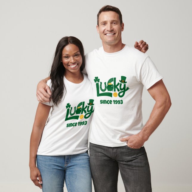 Camiseta Sortudo desde Ano (Unissex)