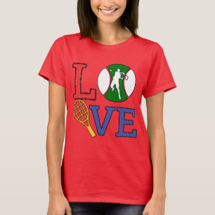 Camiseta Sortudo no Amor Tênis, Eu Amo Tênis