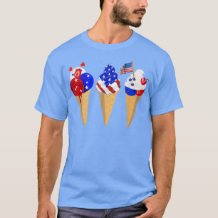 Camiseta Sorvete American Flag Happy 4 De Julho Sweets 