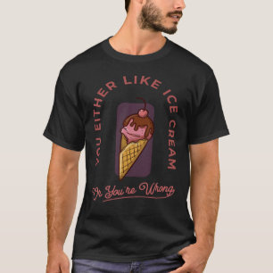 Camiseta Sorvete Amplia Cor Engraçado Sarcasmo Memória Flav