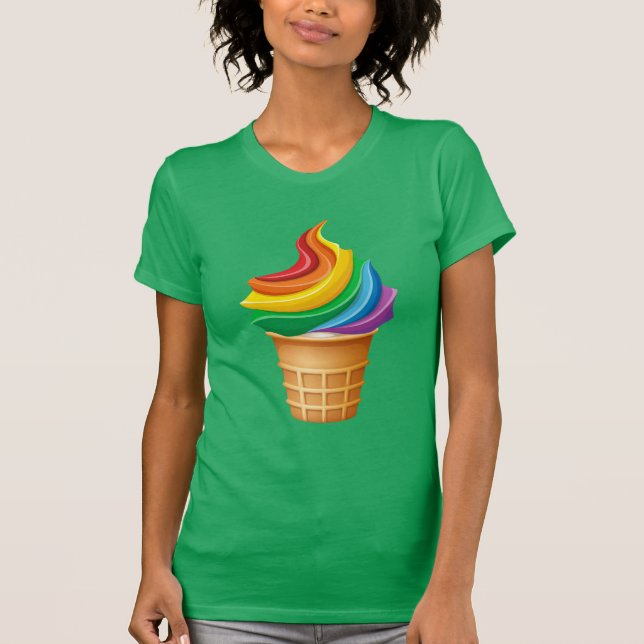 Camiseta Sorvete arco-íris Cone (Frente)