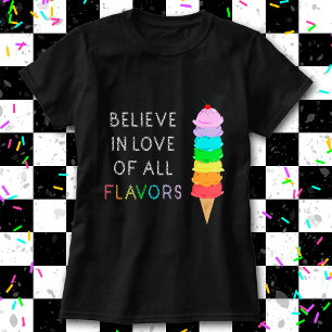 Camiseta Sorvete Arco-Íris LGBT Orgulho de Diversidade de A