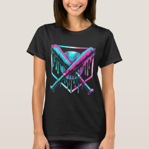 Camiseta Sorvete Beisebol Gotejamento Placa Base Tacos Lega