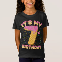 Sorvete bonito É meu aniversário 7 7 anos Garota