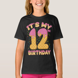 Camiseta Sorvete bonito É minha 12 de aniversário de 12 ano
