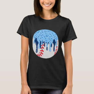 Camiseta Sorvete Bysebyll Blue Ice Cream Drip Com Purpurina