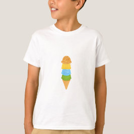 Camiseta sorvete cone colorido
