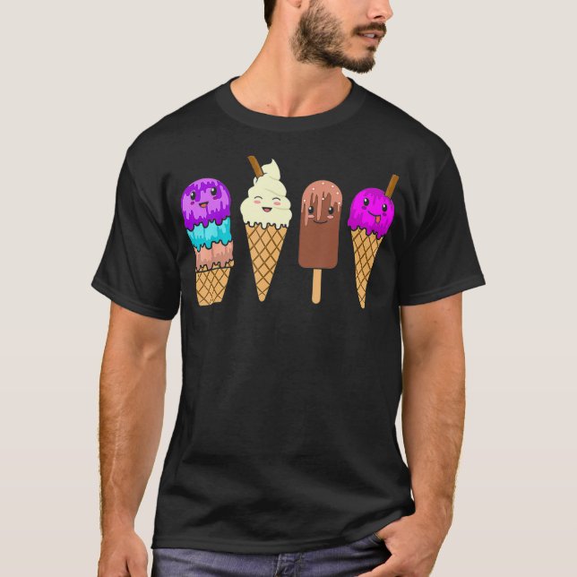 Camiseta Sorvete Cone Funny Summer Boys Graphic (Frente)