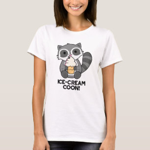 Camiseta Sorvete Coon Funny Animal Racoon Pun