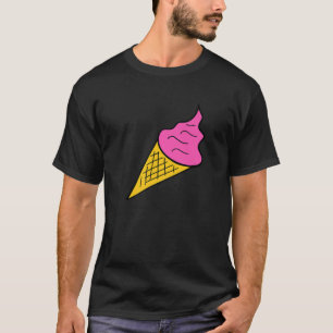 Camiseta Sorvete Cor-de-rosa Impressão de Arte Engraçada B