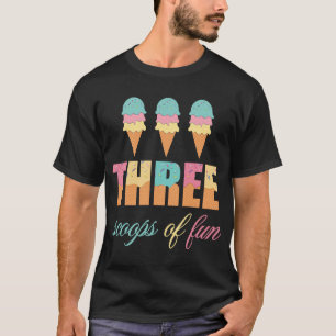 Camiseta Sorvete De Aniversário Três Bolas De Diversão Cria
