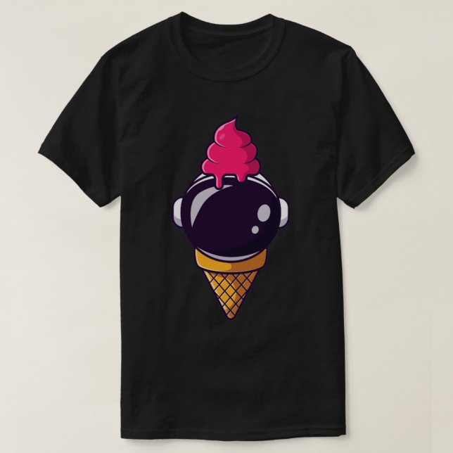 Camiseta Sorvete de Astronauta Cute (Frente do Design)