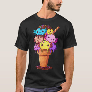 Camiseta Sorvete de Axolotes Engraçado
