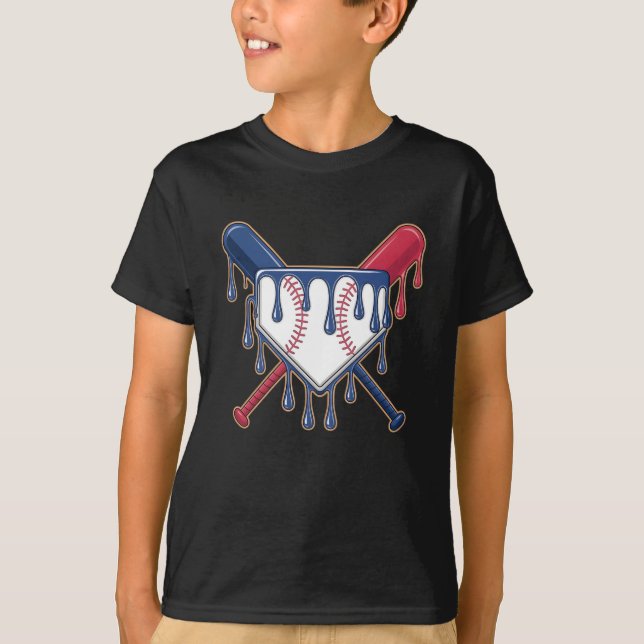 Camiseta Sorvete De Baseball Para Jovens Meninos (Frente)
