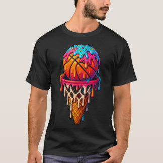 Camiseta Sorvete de Basquete Drip Para Meninos Meninas Juve