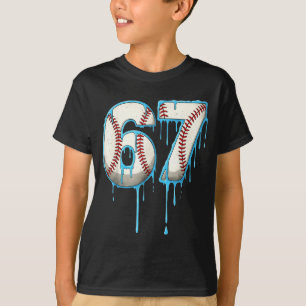 Camiseta Sorvete de Beisebol Drip 67 Seis Sete Meme Número 