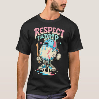 Camiseta Sorvete de Beisebol Drip Para Meninos Meninas Resp