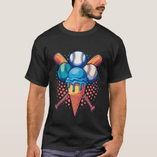 Camiseta Sorvete de beisebol, Fundo de Watercolor Cone para