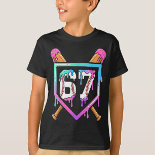 Camiseta Sorvete De Beisebol Gotejando 67 Jogador Dabbing S