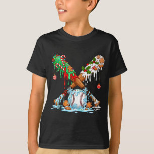 Camiseta Sorvete de Beisebol Gotejante Homens Meninos Natal