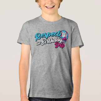 Camiseta Sorvete de Beisebol Respeite o Drip de Aniversário