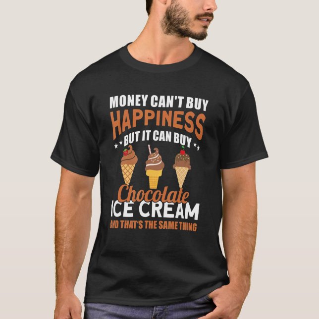 Camiseta Sorvete de Chocolate de Dessert Congelado (Frente)