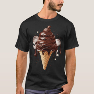 Camiseta Sorvete de Chocolate Desenhado Deliciosamente à Mã