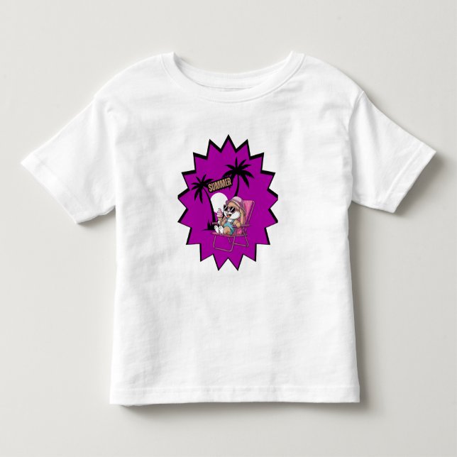 Camiseta Sorvete de coelho comendo no verão com bife (Frente)
