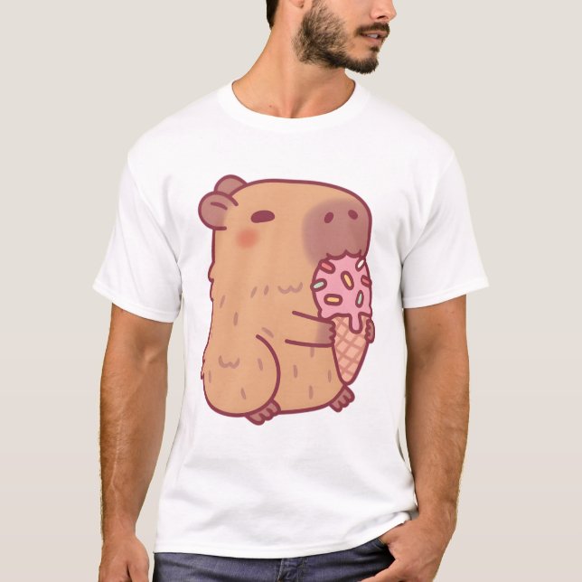 Camiseta Sorvete De Comida Cuja Capybara (Frente)