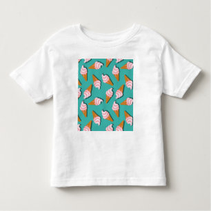 Camiseta Sorvete de cones de waffle e padrão de iogurte con