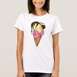 Camiseta Sorvete de crânio de banana e morango doce