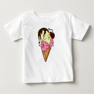 Camiseta Sorvete de crânio de banana e morango doce