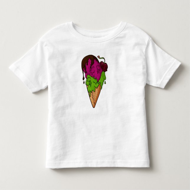 Camiseta Sorvete de crânio de Berry Doce (Frente)