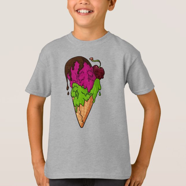Camiseta Sorvete de crânio de Berry Doce (Frente)