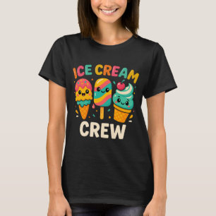Camiseta Sorvete de Cubo de Tripulação do sorvete