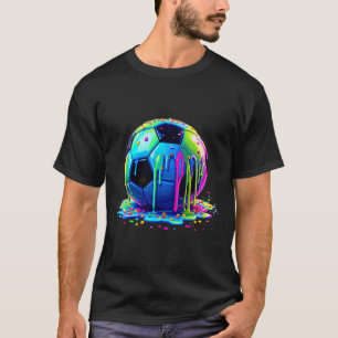 Camiseta Sorvete de futebol derramando para meninos meninas