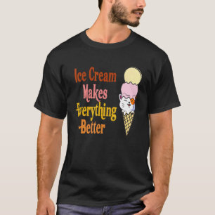 Camiseta Sorvete de Gato Engraçado Torna Tudo Melhor Gato S