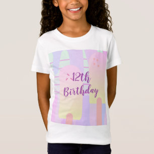 Camiseta Sorvete de gelo pastel Aniversário