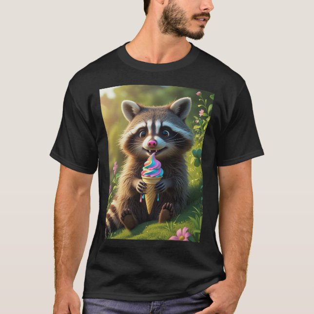 Camiseta sorvete de guaxinim (Frente)